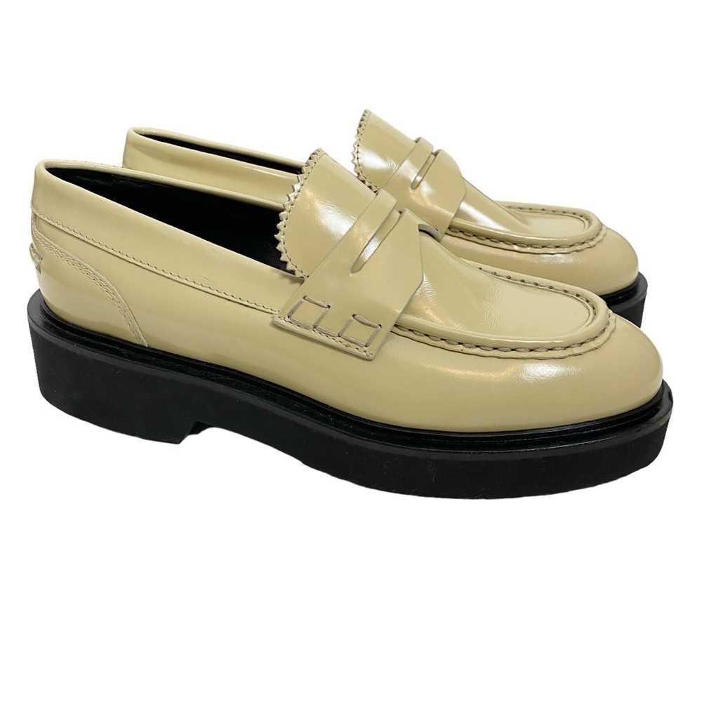 New! Aquatalia Marcie Loafers Cream Platform Y2K